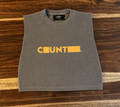 COUNTRY REDACTED™ 001.5            IN MIGRATION                             Washed Charcoal / Gold Muscle Tee