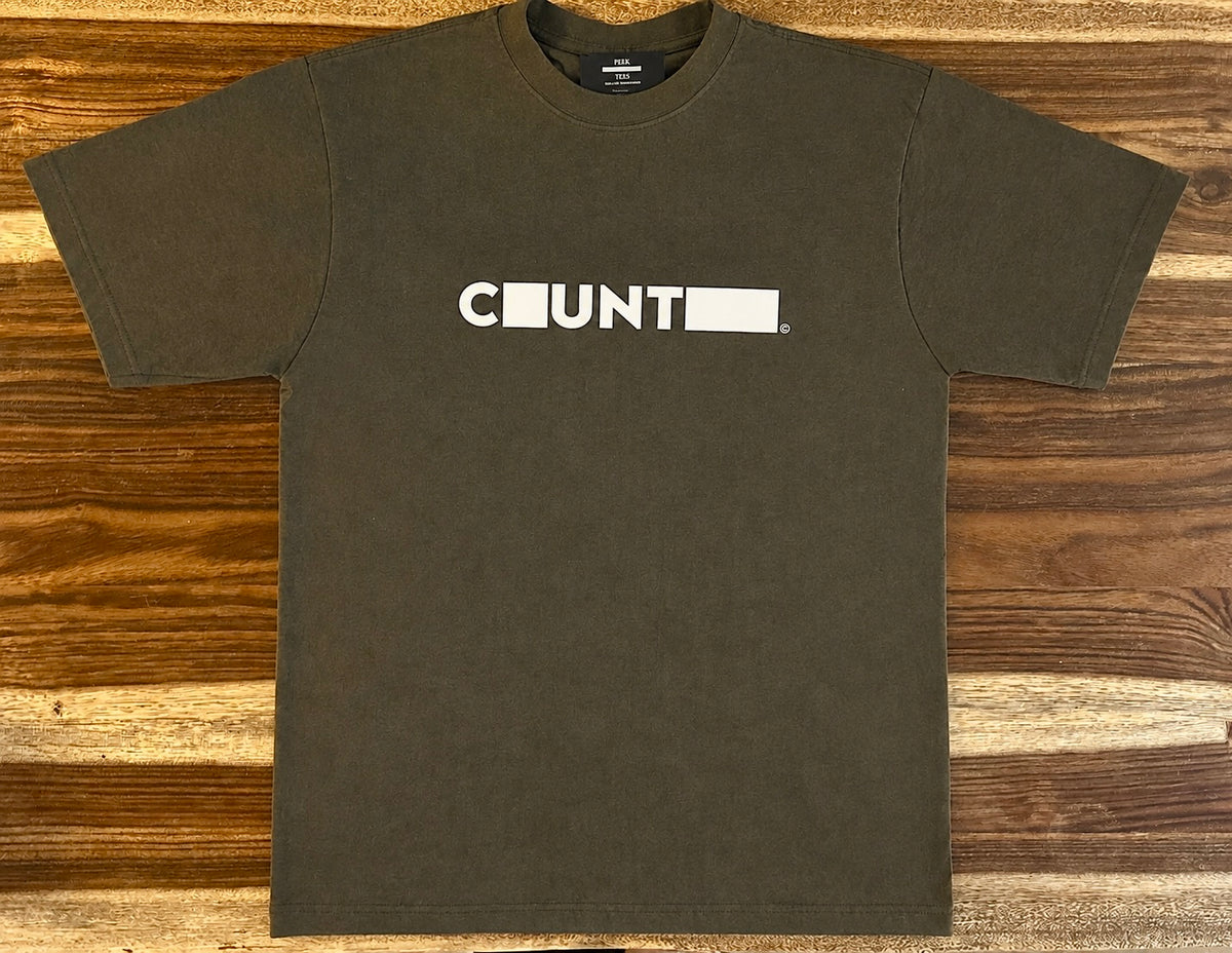 COUNTRY REDACTED™ 001.14 “EQUAL PROTECTION” Dark Grey / Cloud Oversized Tee